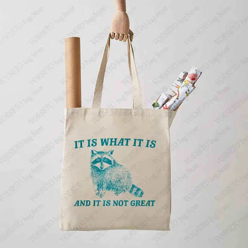 Tote Bag: 'It is what it is' Funny Raccoon Bag