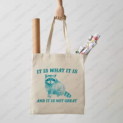 Tote Bag: 'It is what it is' Funny Raccoon Bag