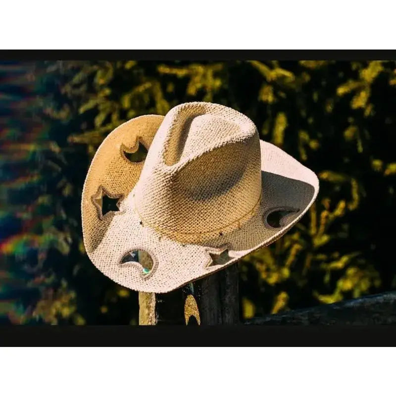 Hat: Prism Cowgirl Hat – Rainbow Glow & Sun Protection in One!
