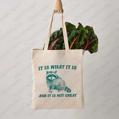 Tote Bag: 'It is what it is' Funny Raccoon Bag