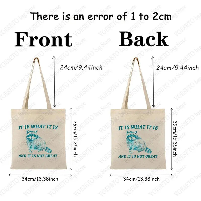 Tote Bag: 'It is what it is' Funny Raccoon Bag