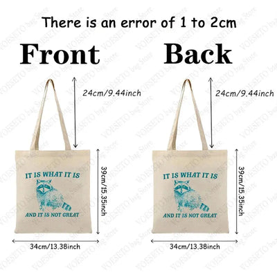 Tote Bag: 'It is what it is' Funny Raccoon Bag