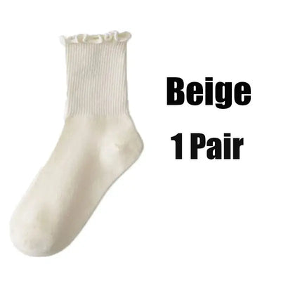 Women's Ruffle Cotton Ankle Socks