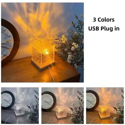 Light Show: Dynamic Rotating Water Ripple Projector – 3/16 Colors Flame Crystal Lamp, Night Light for Living Room, Study, Bedroom