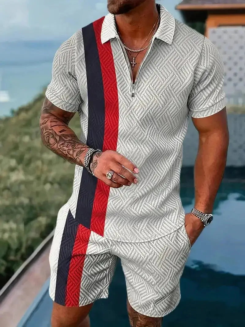 Men's Casual Beach Shorts Set – Lightweight 2-Piece Outfit for Summer Comfort and Style