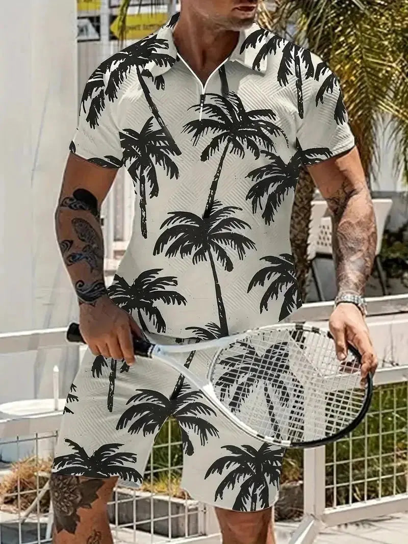 Men's Casual Beach Shorts Set – Lightweight 2-Piece Outfit for Summer Comfort and Style