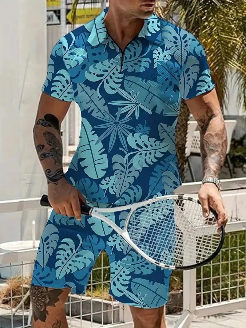 Men's Casual Beach Shorts Set – Lightweight 2-Piece Outfit for Summer Comfort and Style