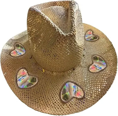 Hat: Prism Cowgirl Hat – Rainbow Glow & Sun Protection in One!