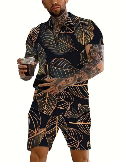 Men's Casual Beach Shorts Set – Lightweight 2-Piece Outfit for Summer Comfort and Style