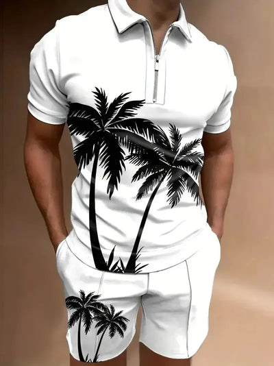 Men's Casual Beach Shorts Set – Lightweight 2-Piece Outfit for Summer Comfort and Style
