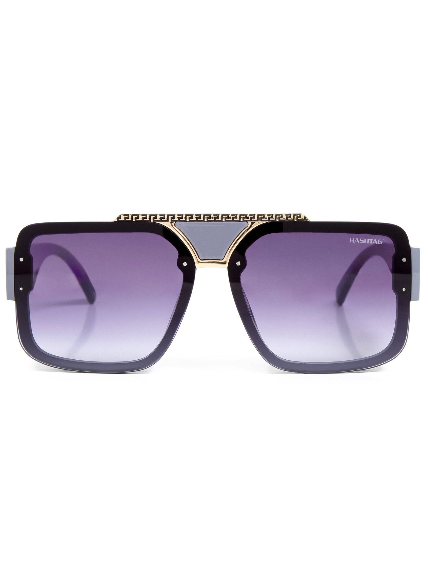 Sunglasses: Gradient Blue Large Full Rim Square Sunglasses for Men [UV-protected]