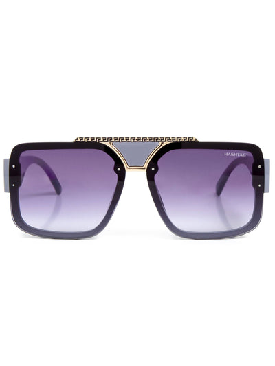 Sunglasses: Gradient Blue Large Full Rim Square Sunglasses for Men [UV-protected]