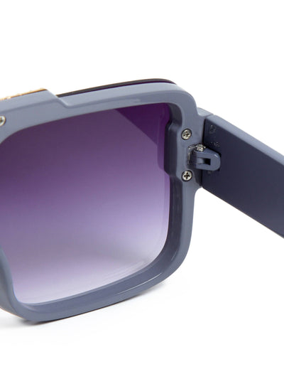 Sunglasses: Gradient Blue Large Full Rim Square Sunglasses for Men [UV-protected]