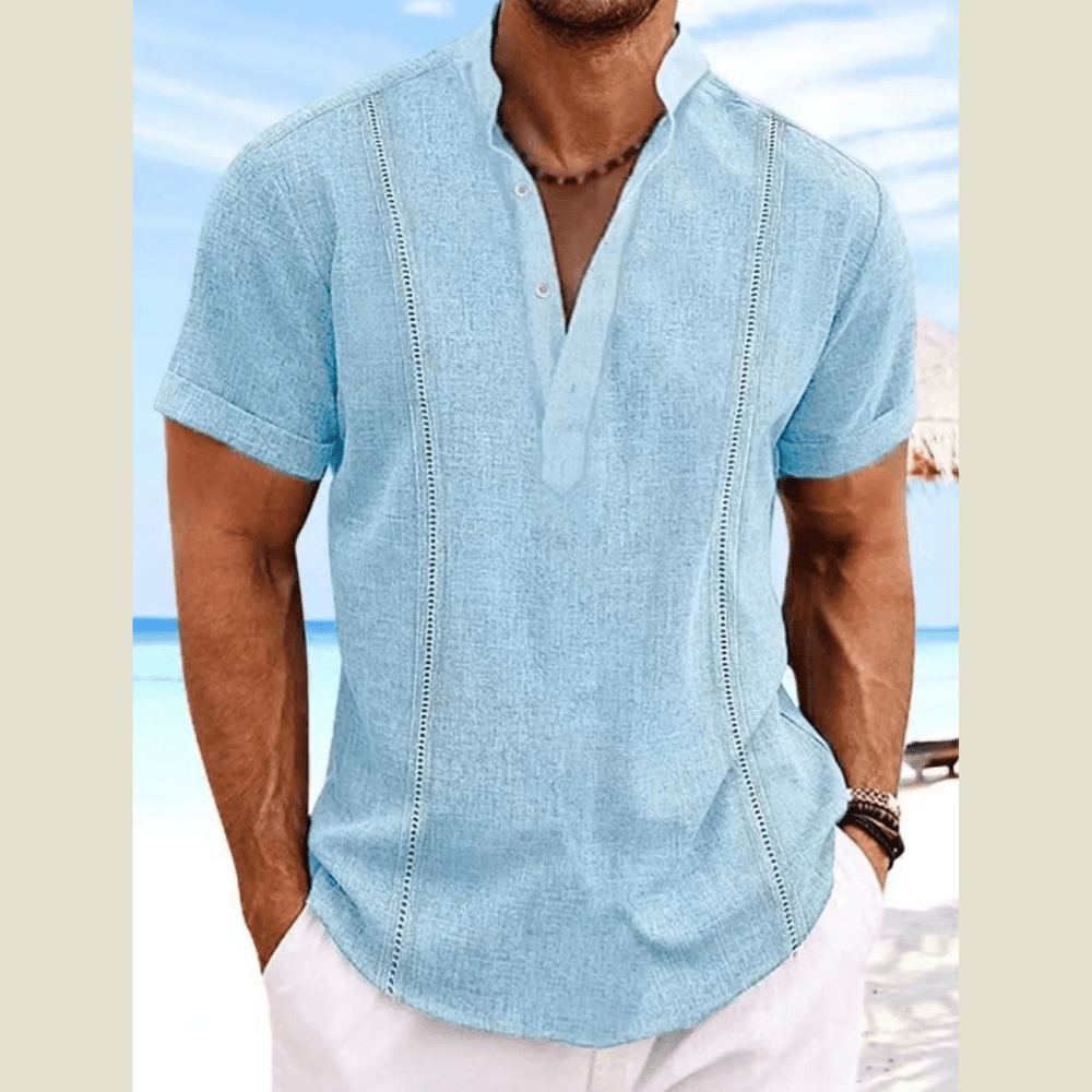 Men’s Big & Tall Casual Shirt – Button Trim, Short Sleeves