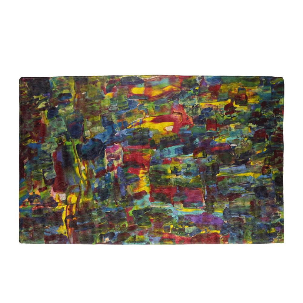Door Mat: Fields of Green Abstract Welcome Mat