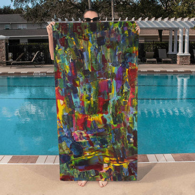 Towel: Fields of Green Abstract Bath Towel