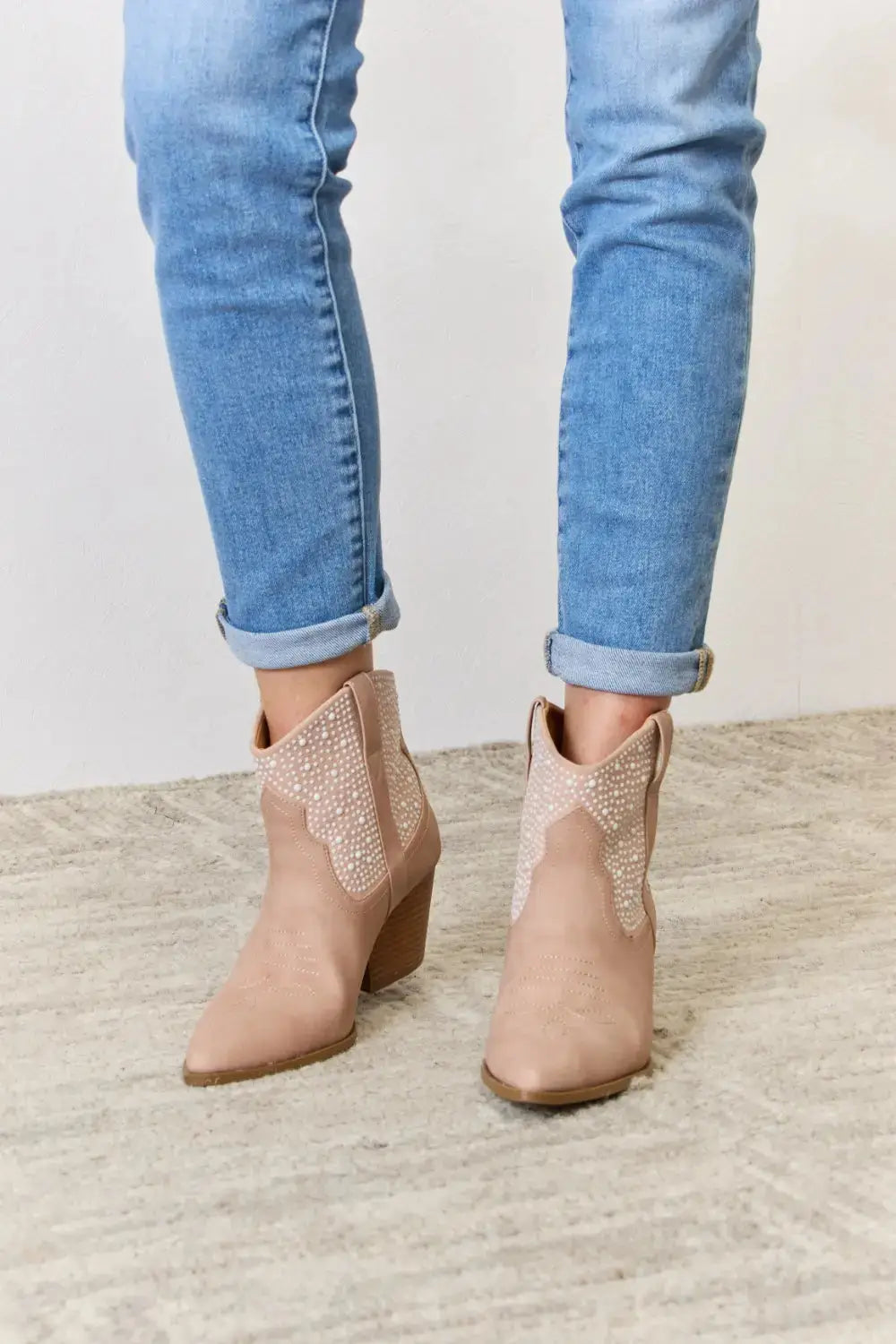 Rhinestone Cowgirl Booties - East Lion Corp | Mid Heel – Artessorize, LLC