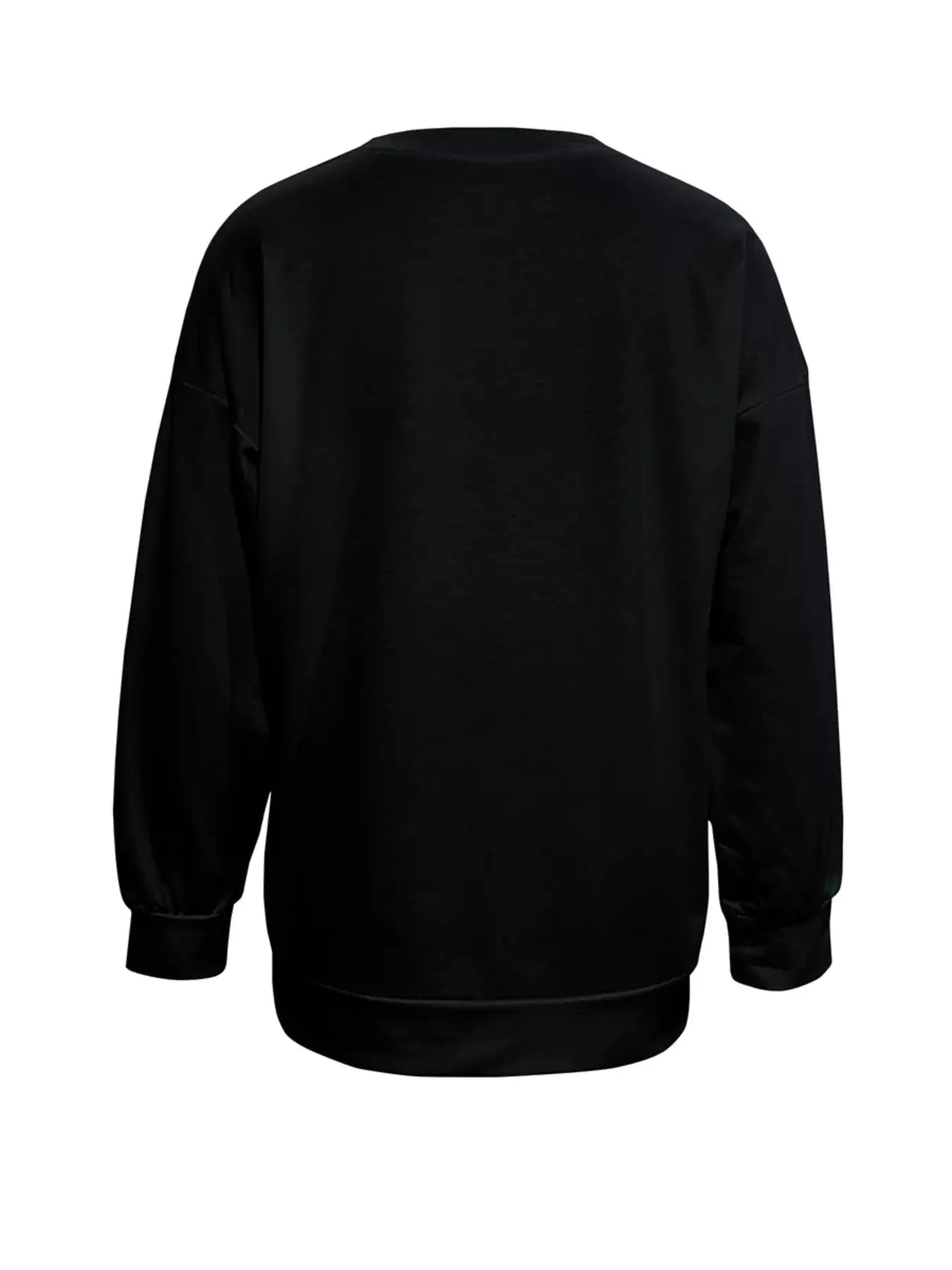 Black crew neck t-shirt with a comfortable fit.