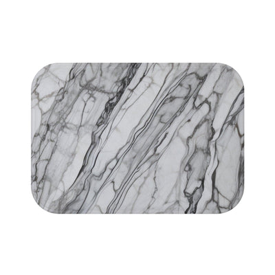 Bath Mat: Gray and White Marble 24x17