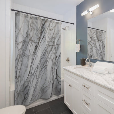 Shower Curtain: Gray and White Marble