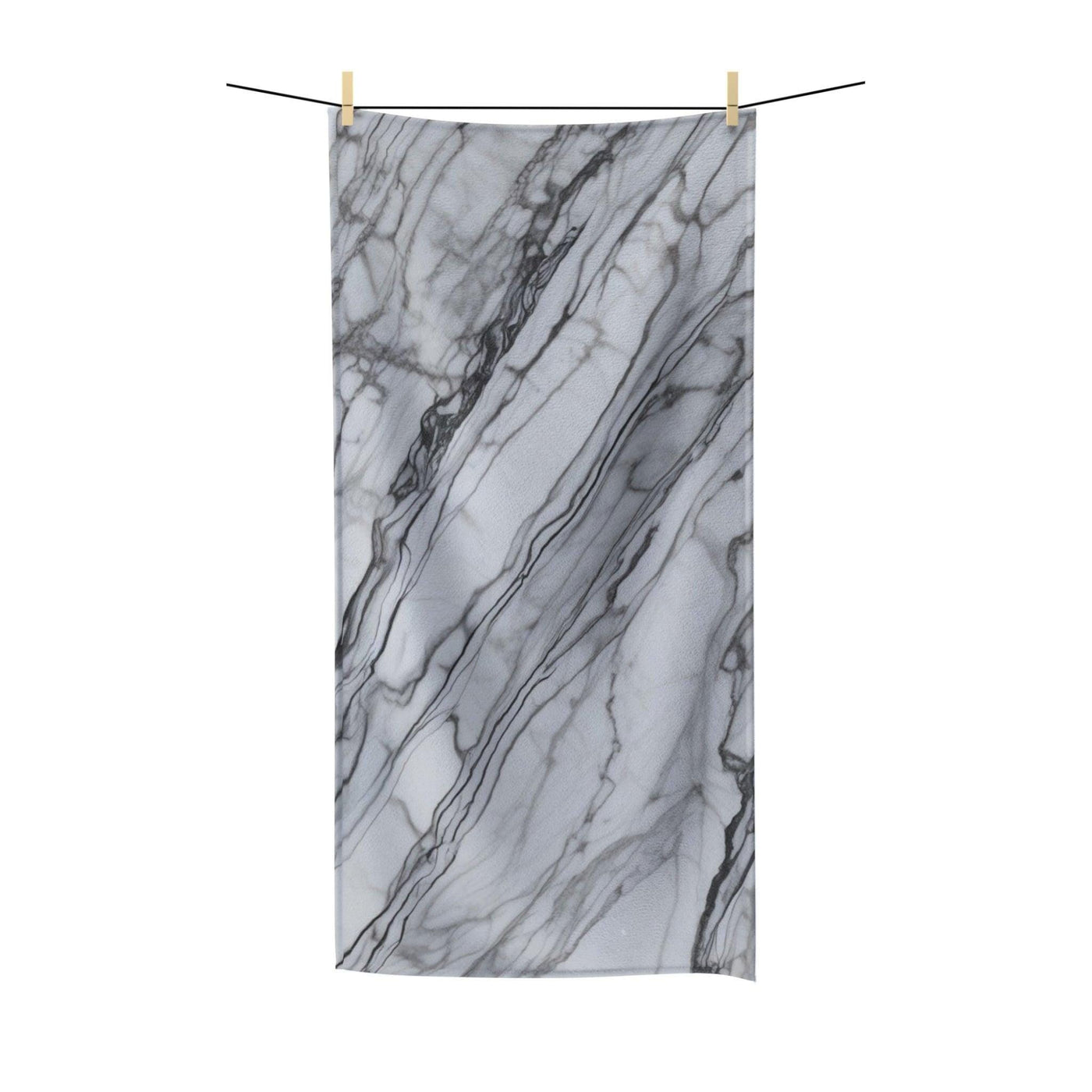 Bath Towel: Gray and White Marble