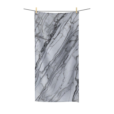 Bath Towel: Gray and White Marble