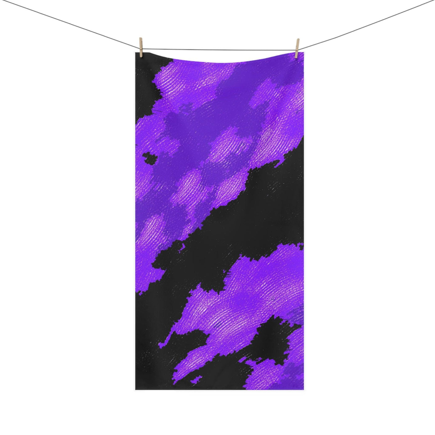 Beach Towel: Purple Surf Ocean Dreams Design