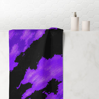 Beach Towel: Purple Surf Ocean Dreams Design