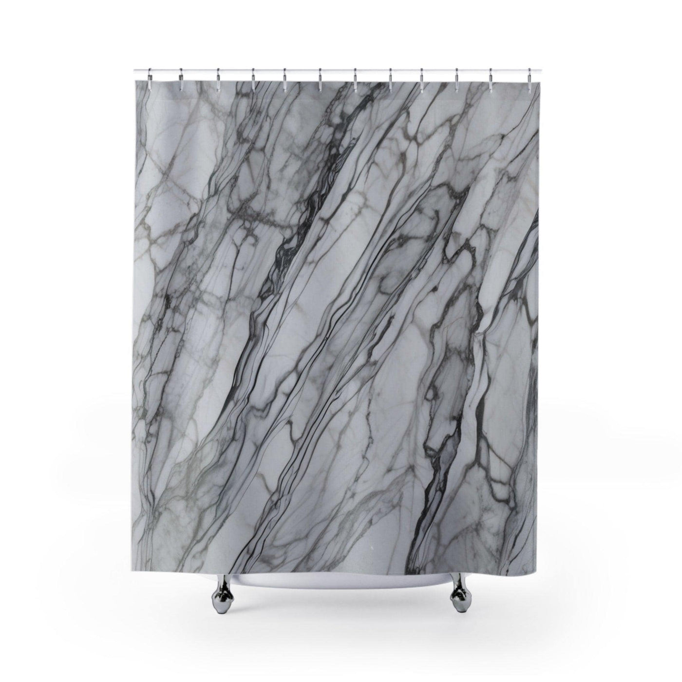 Shower Curtain: Gray and White Marble