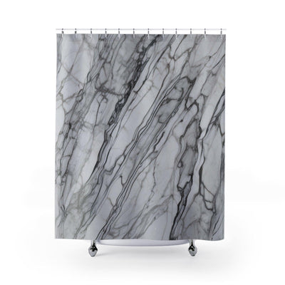 Shower Curtain: Gray and White Marble