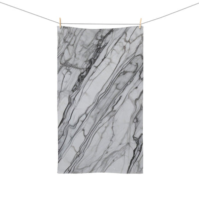Hand Towel: Gray and White Marble